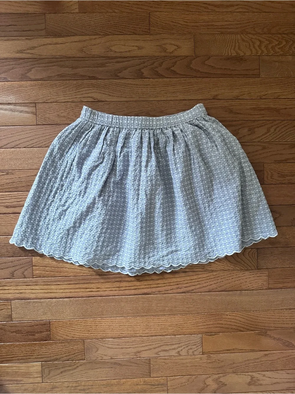 Gymboree girls skirt periwinkle blue white Scalloped Skirt size large 10/12 EUC